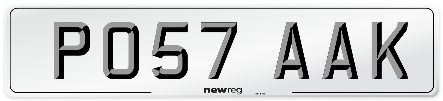 PO57 AAK Number Plate from New Reg